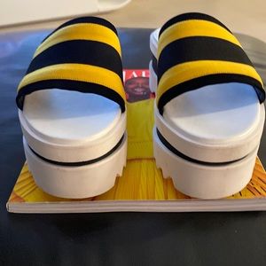 Stella McCartney canvas platform slides size 39.